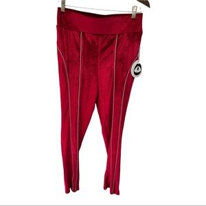 CAPSULLE RED VELVET FEEL WIDE WAIST BAND LOUNGEWEAR PANT SZ LARGE NEW WITH TAG